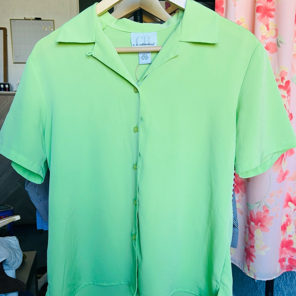 Cb Collection Lime Button Down Shirt - image 1